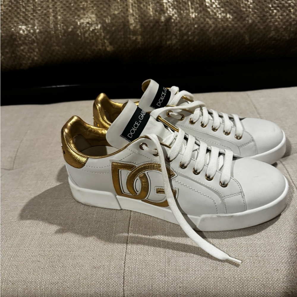 Dolce & Gabbana bi color low top leather sneakers